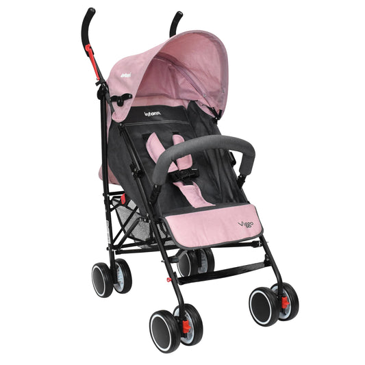 INFANTI | Carriola para Bebe VIGGO - Rosa | Carriola de Viaje - Carrito para Bebe | Cosas para Bebes 6 Meses hasta 20 kg - Compacta y Plegable | Carriola con Toldo extensible y Arnés de Seguridad