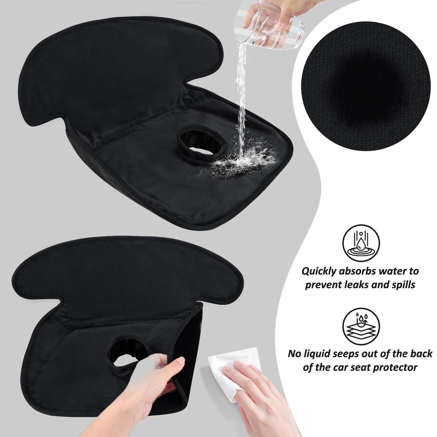 INFANZIA - Asiento seco, protector de asiento de coche, impermeable, forro de asiento de coche, para entrenamiento para bebés, bebés y bebés, almohadilla para sillas de coche, cochecitos (negro, 1