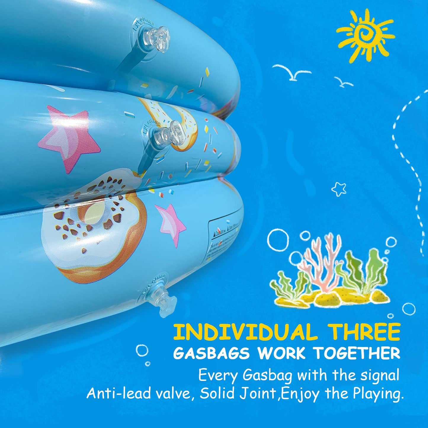 Bestrip Piscina Inflable Alberca Infantil Piscina de Agua para Niños, Material plástico Ideal para bebés y niños y niñas pequeños para Fiesta acuática segura de verano Tamaño 110 x 30 cm