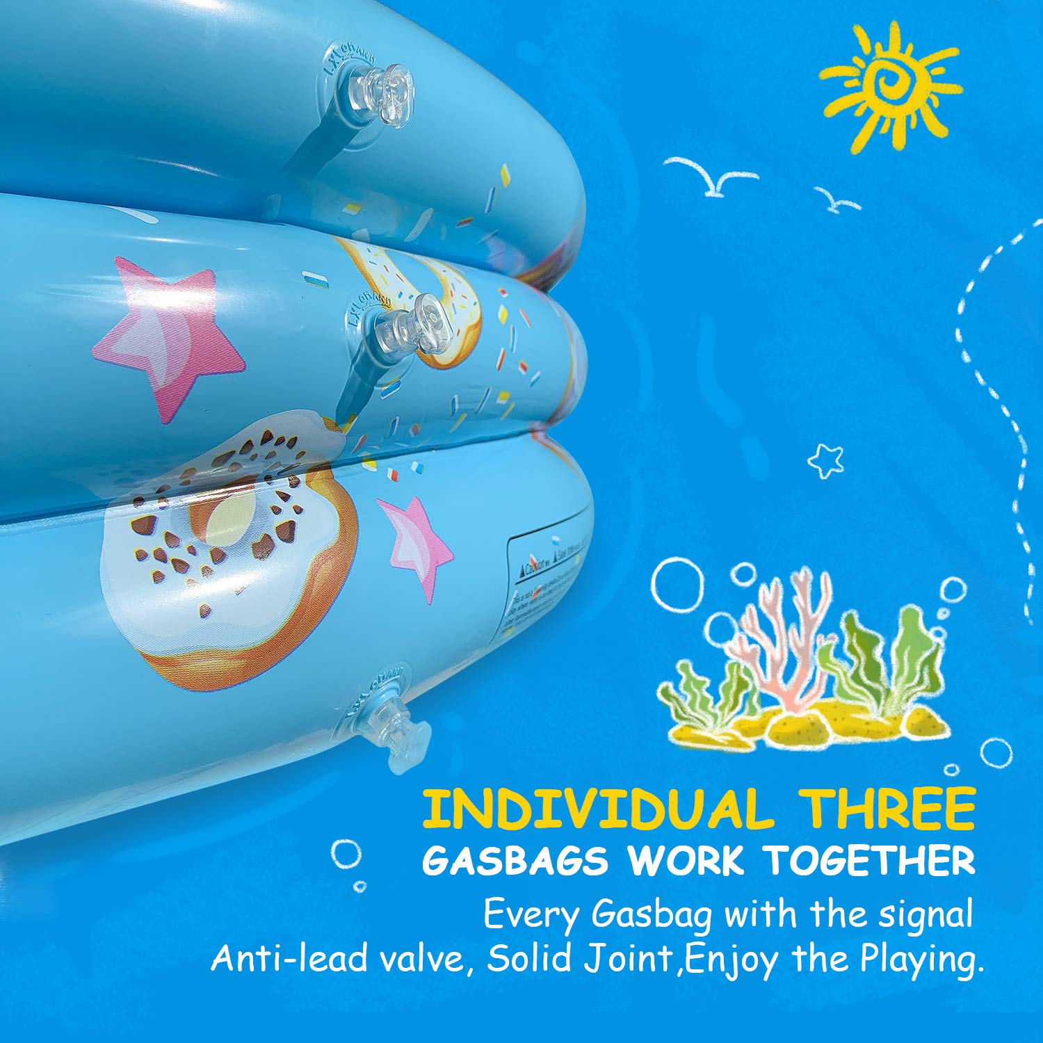 Bestrip Piscina Inflable Alberca Infantil Piscina de Agua para Niños, Material plástico Ideal para bebés y niños y niñas pequeños para Fiesta acuática segura de verano Tamaño 110 x 30 cm