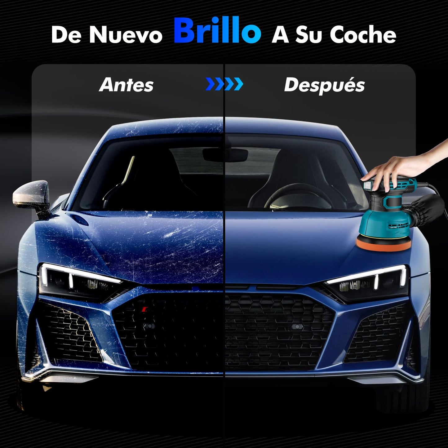 Pulidora Orbital Lostrain 5 Pulgadas Velocidad Variable para Auto, Madera y Piso