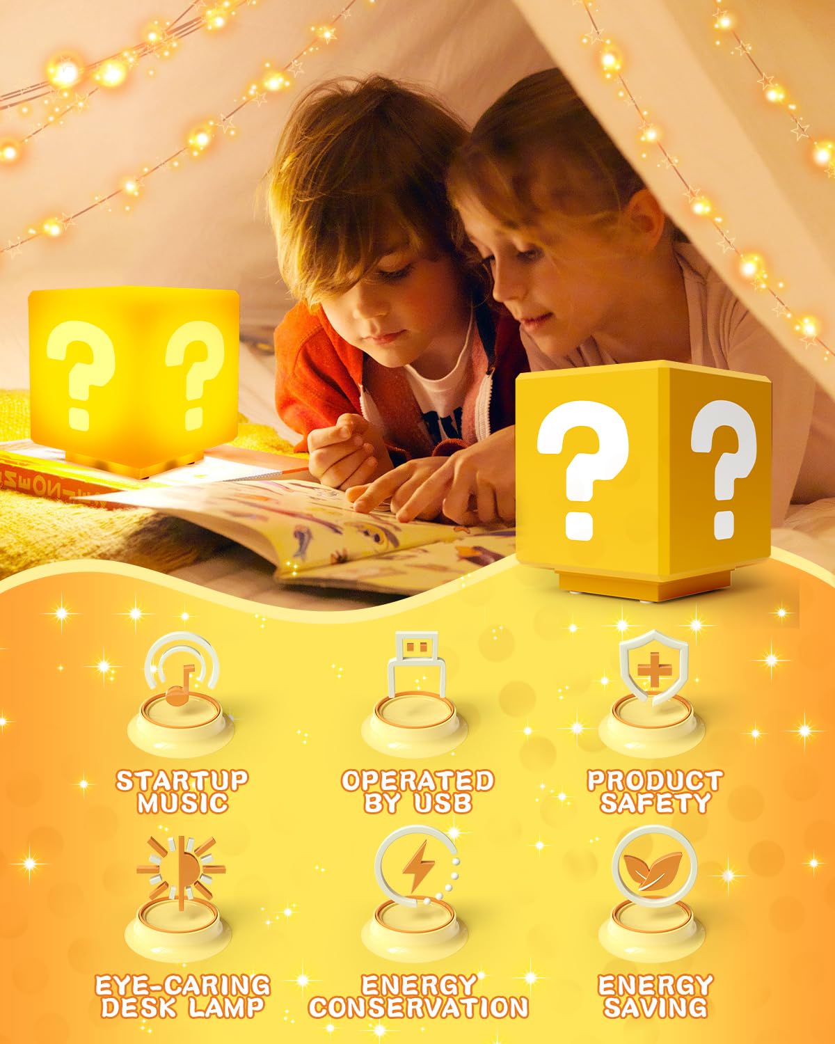 Luz Nocturna NESIMY Super Bros Toys Efectos de Sonido Lámpara de Ilusión para Niños