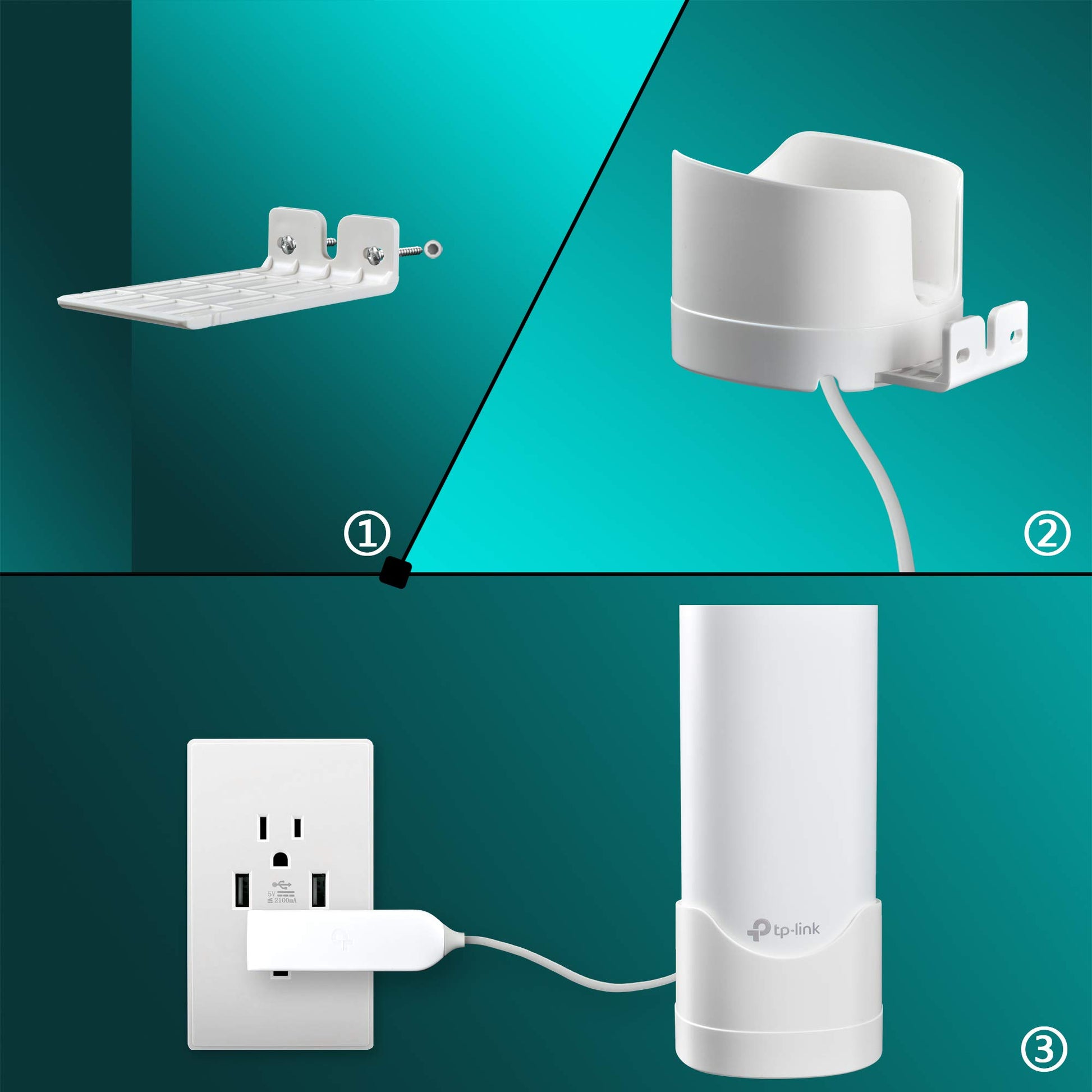 PETIMETI Soporte de Pared para Sistema WiFi de Malla TP-Link Deco S4, Deco M4, Deco P9 (2 Unidades)