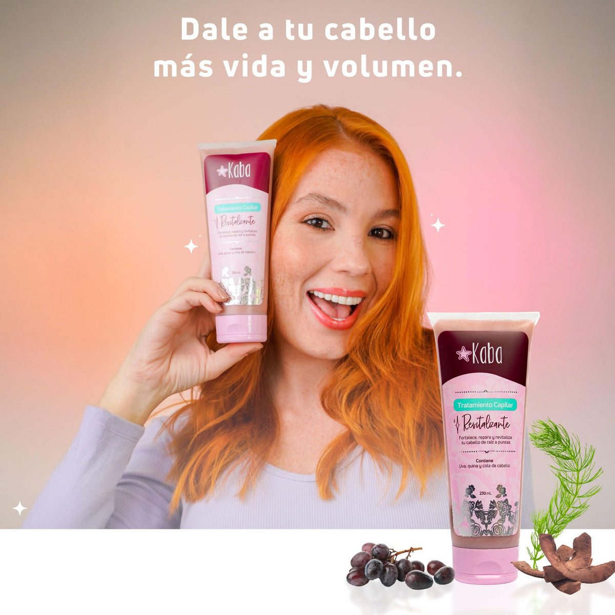 Tratamiento Capilar KABA BY D'LUCHI Uva Quina Cola de Caballo Revitalizante para Cabello más Grueso y Abundante