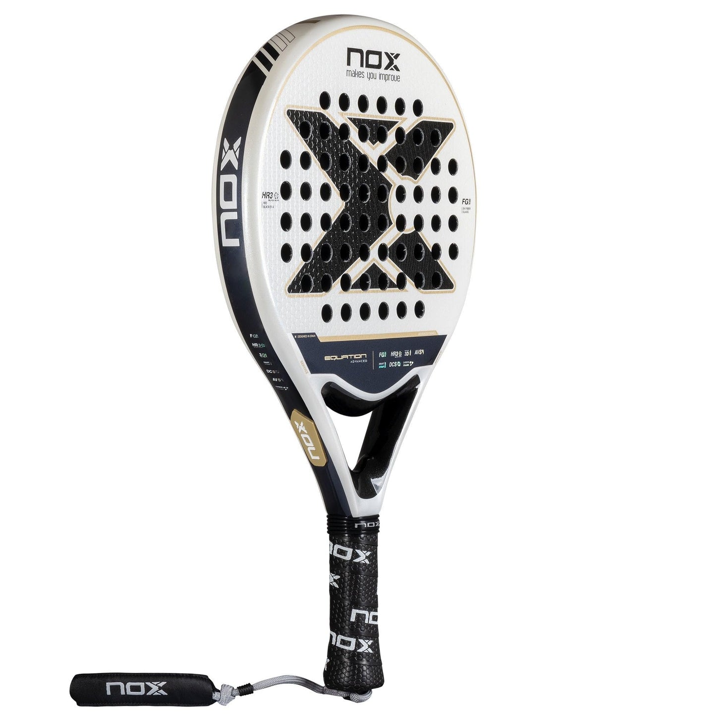 NOX Pala Padel Equation Advanced Series, Combina Manejabilidad, Control y Precisión con un Gran Tacto, Marco de Carbono y Sistema de Antivibraciones.