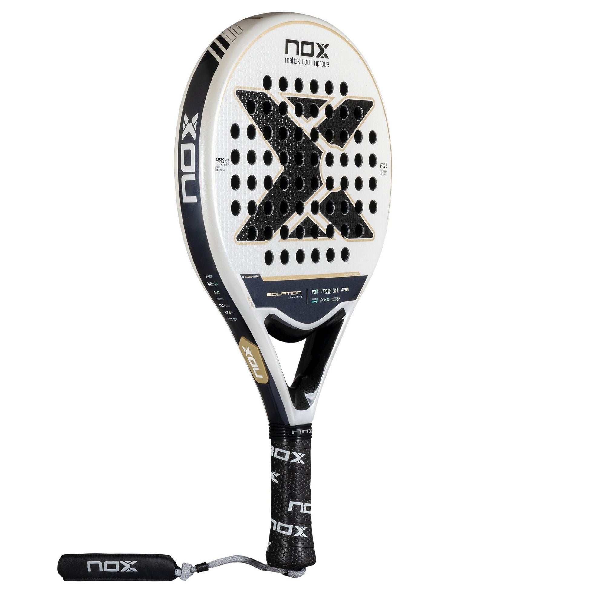 NOX Pala Padel Equation Advanced Series, Combina Manejabilidad, Control y Precisión con un Gran Tacto, Marco de Carbono y Sistema de Antivibraciones.