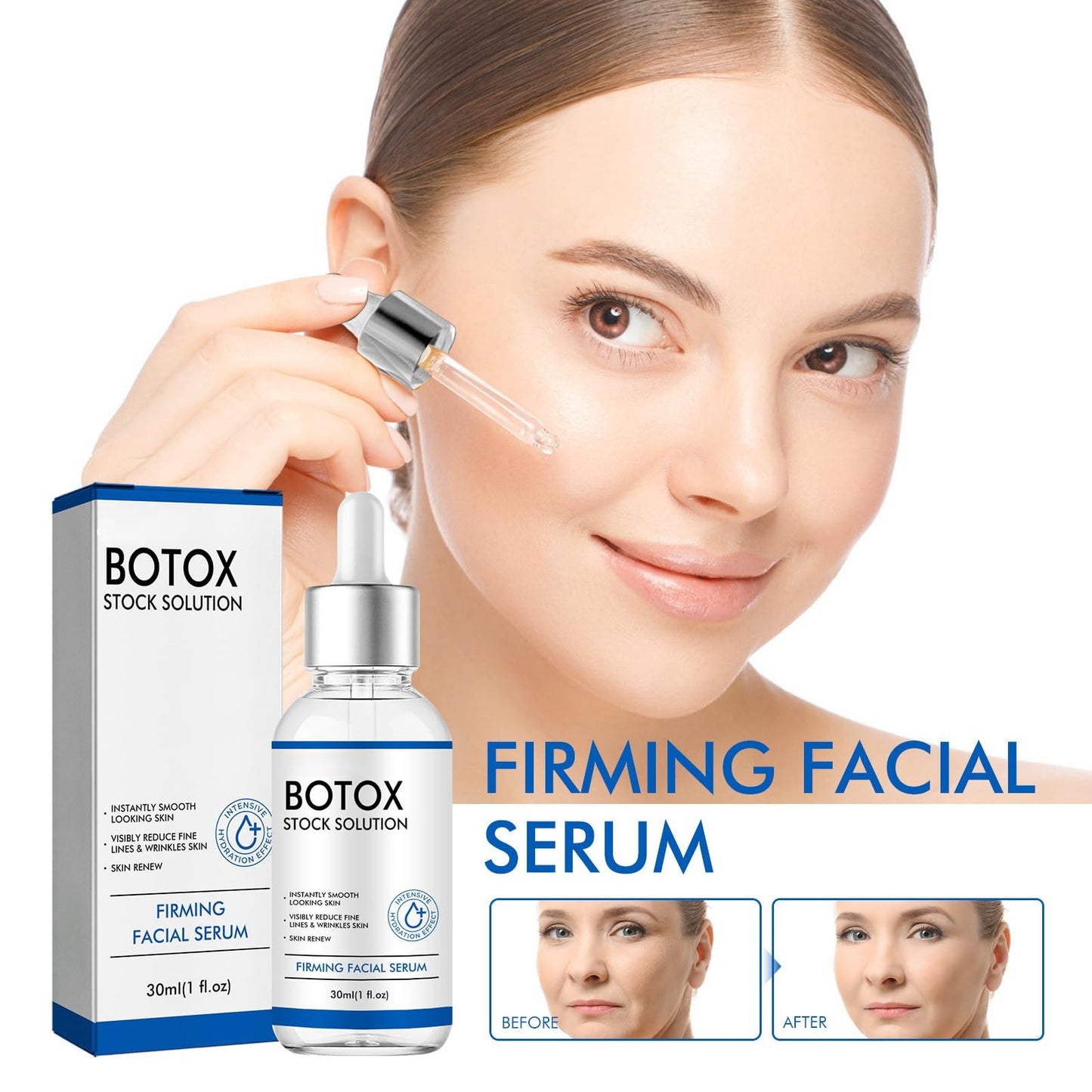 Botox Facial Serum, Botox Anti-aging Serum, Anti-Aging Serum for Women, Liquid Botox for Reduce Fine Lines, Wrinkles, Plump Skin (3 PCS)