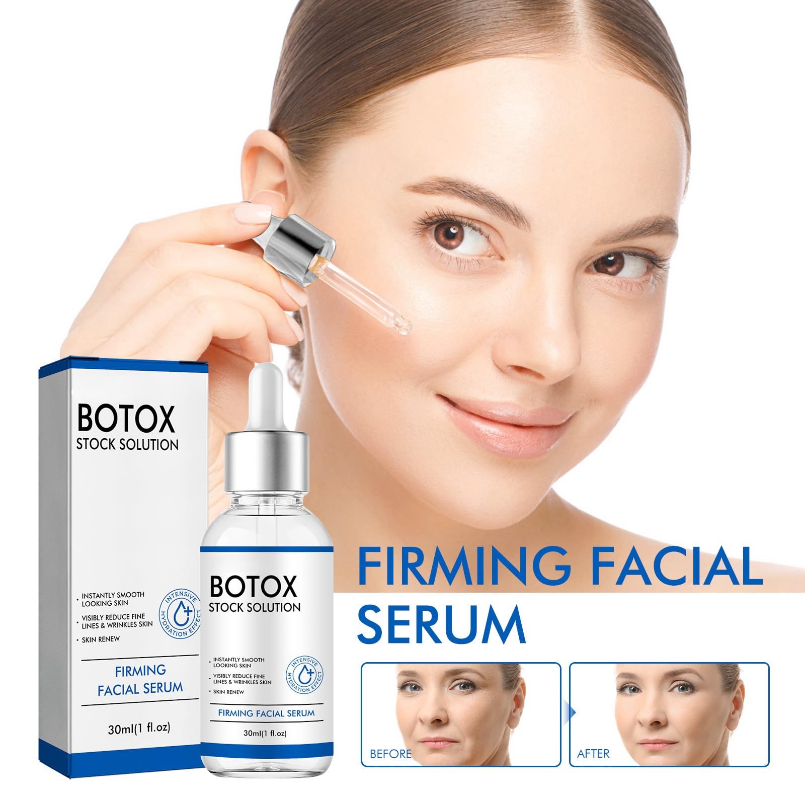 Botox Facial Serum, Botox Anti-aging Serum, Anti-Aging Serum for Women, Liquid Botox for Reduce Fine Lines, Wrinkles, Plump Skin (3 PCS)