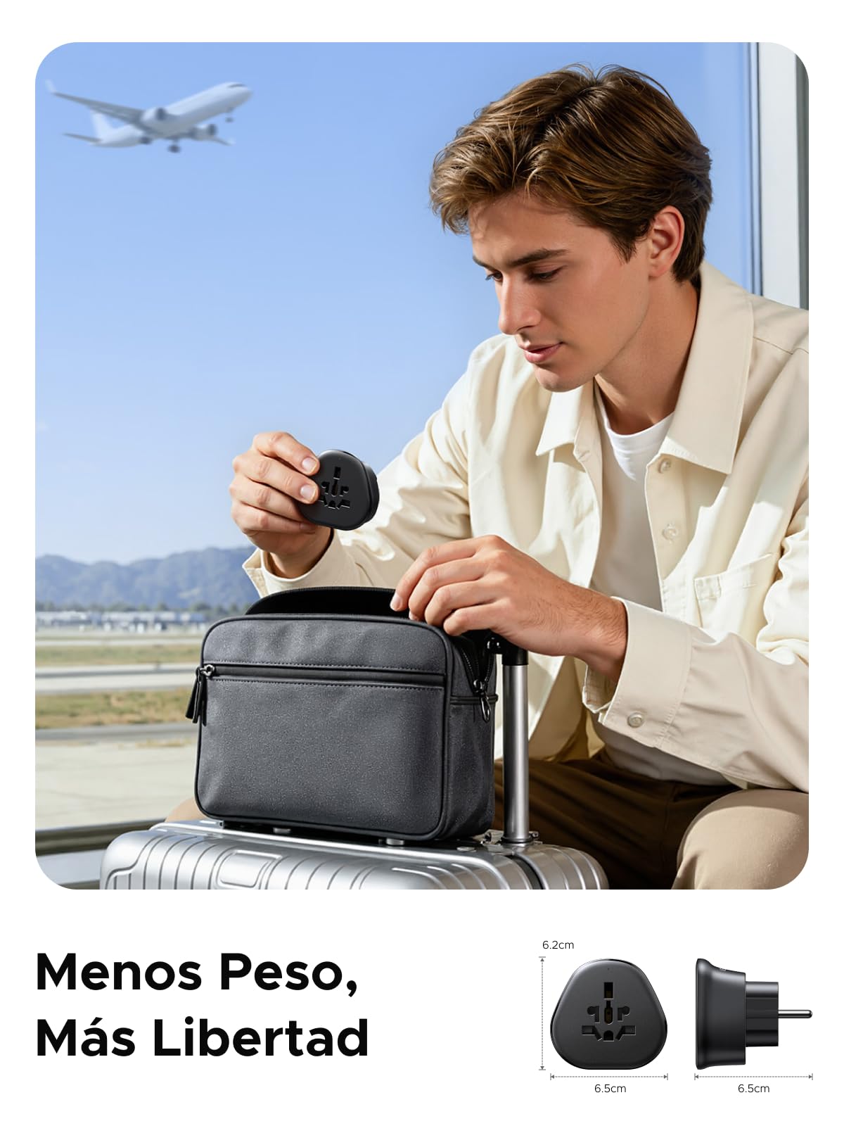Adaptador de Viaje UGREEN UE Europeo Tipo F 1 Paquete