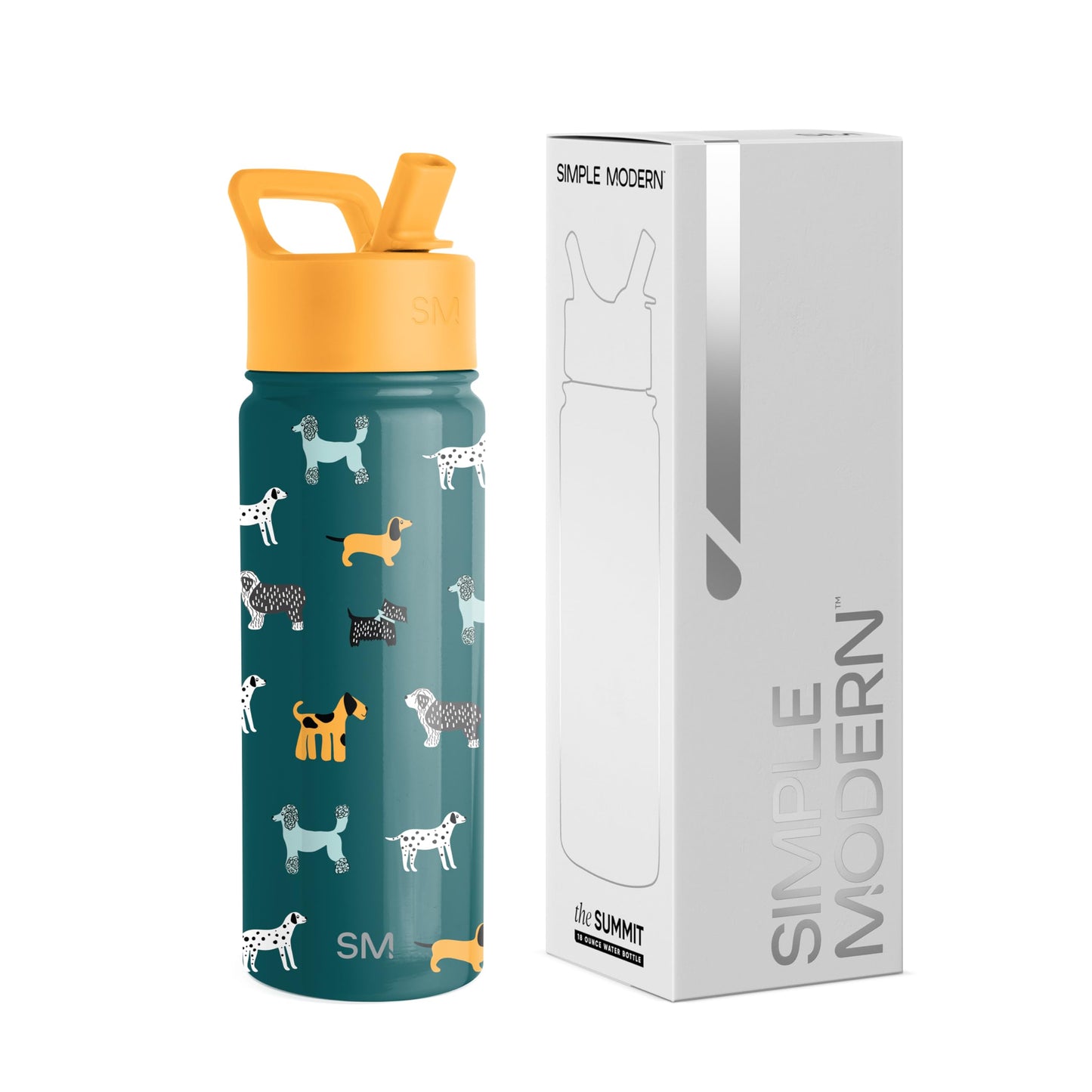 Botella de Agua Simple Modern Dog Days Acero Inoxidable Aislado para Niños y Niñas