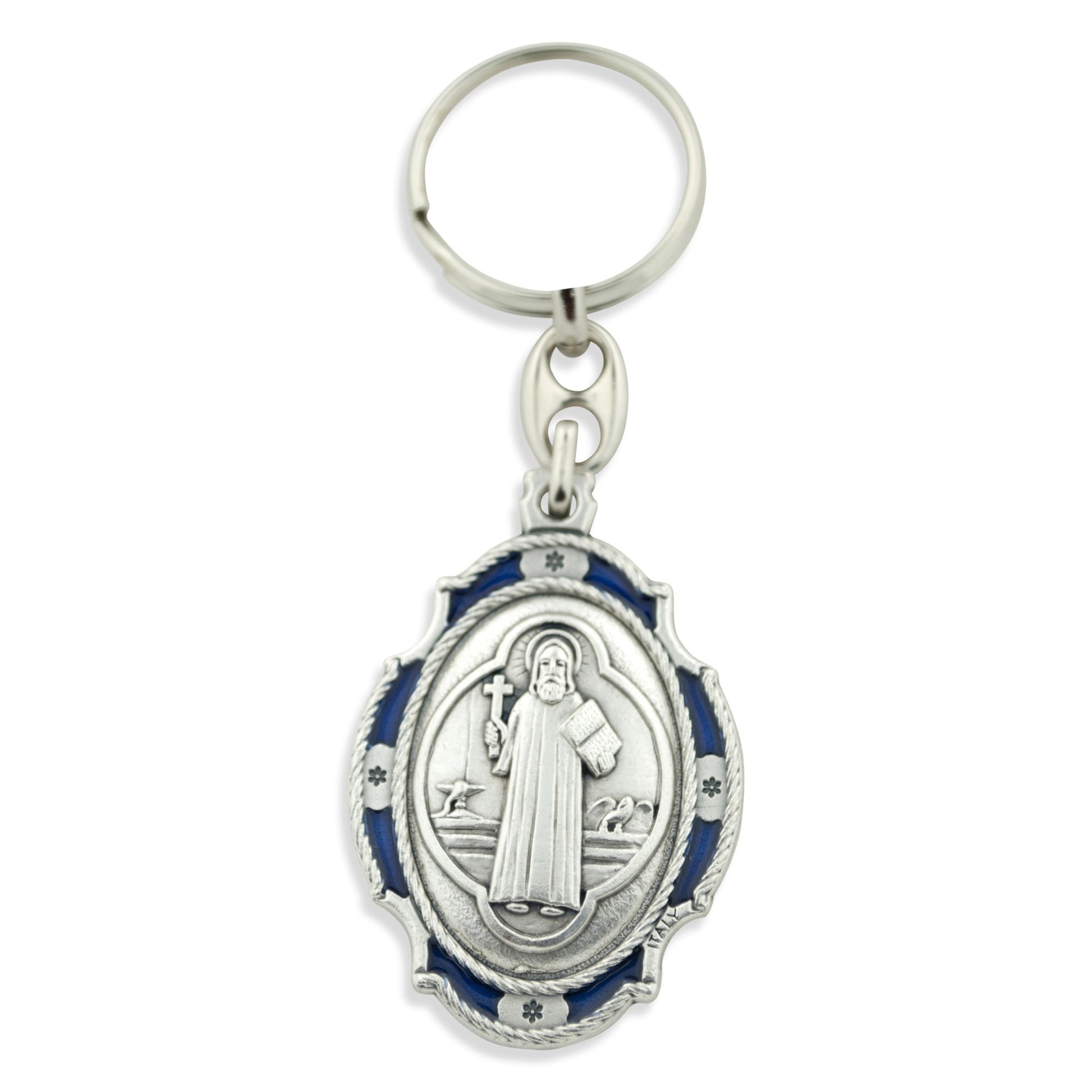 Llavero católico de San Benito, Gris, Medium