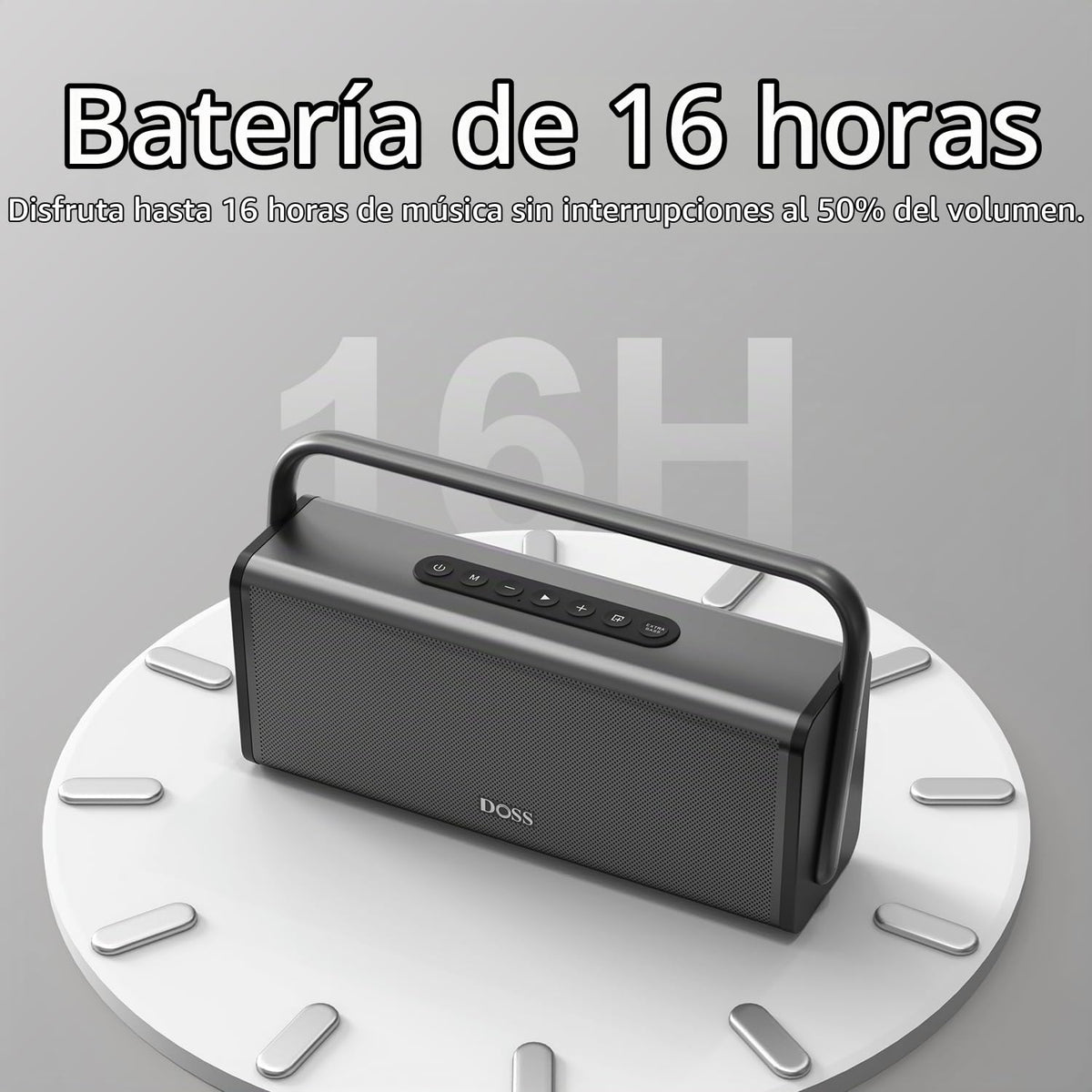 Altavoz Bluetooth DOSS SoundBox XL Pro Negro con Sonido Estéreo Potente y Graves Extra