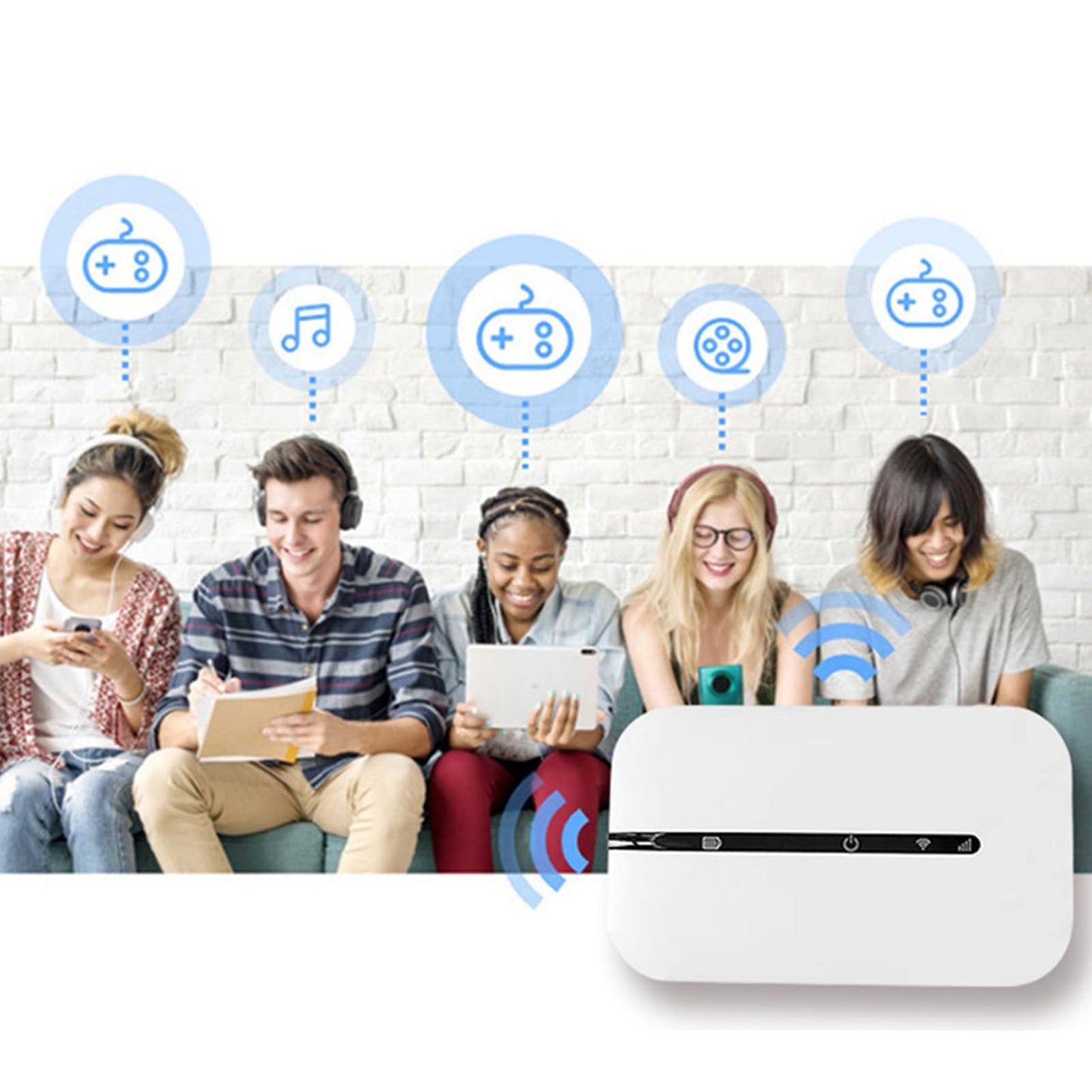 WiFi Portátil 4G con Ranura SIM, Punto de Acceso WiFi Móvil Desbloqueado de 150 Mbps, Enrutador WiFi de Viaje de Bolsillo Portátil Compatible con 10 Usuarios de WiFi para