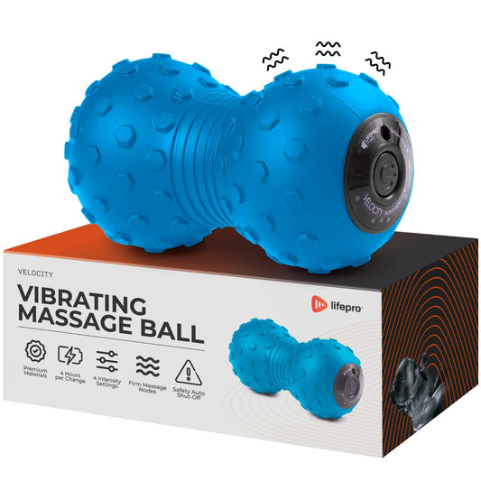 LifePro - Bola de masaje vibratoria de 4 velocidades, masajeador de maní combina una bola de lacrosse con rodillo de espuma vibrante, rodillo de vibración para recuperación, movilidad y terapia de