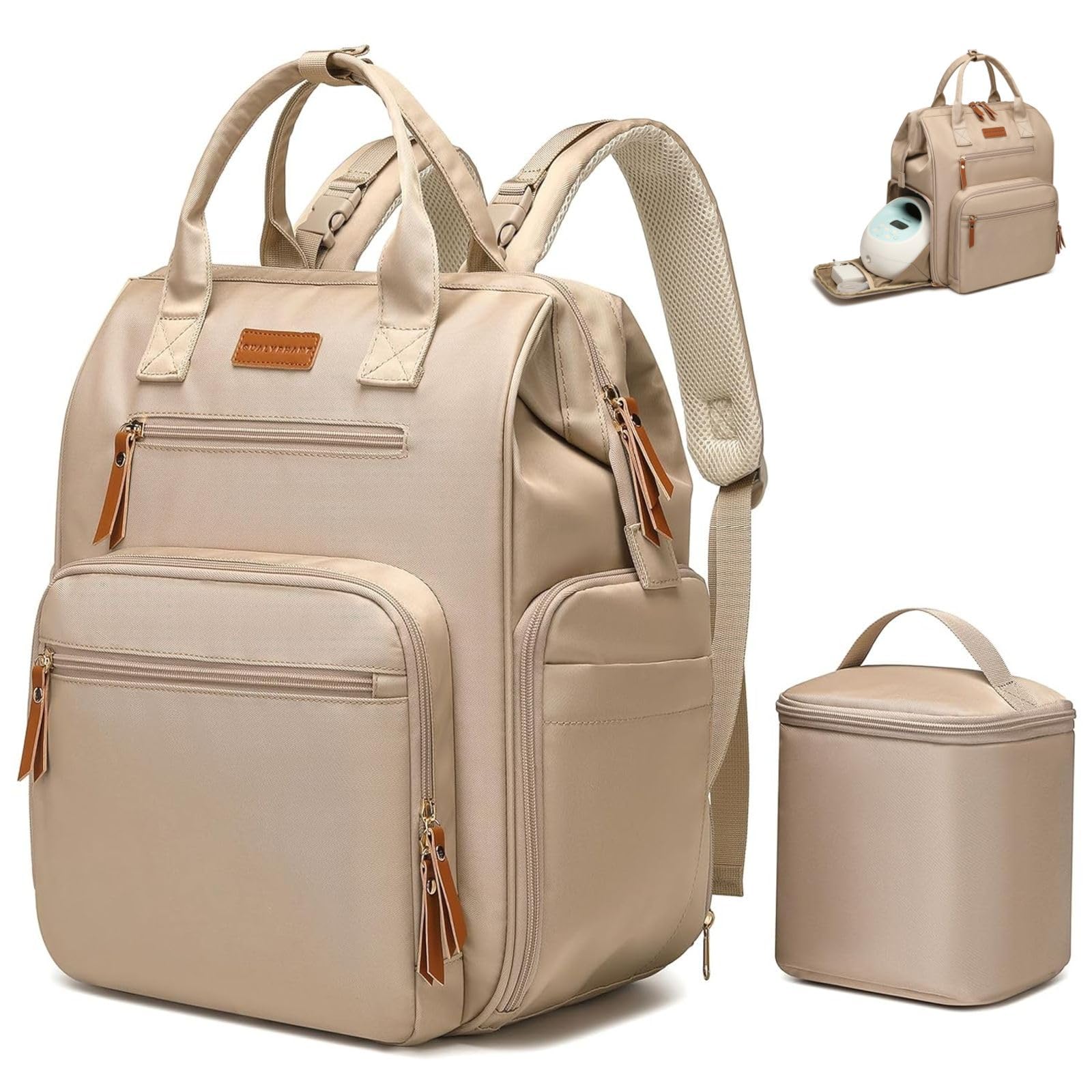 Qualyphant - Bolsa extragrande para extractor de leche con bolsa enfriadora, apta para Spectra S1 S2 Momcozy Medela | Bolsas de bombeo para madres de trabajo, diseño de doble cubierta y convertible