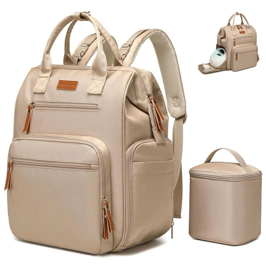Bolsa Extragrande Qualyphant Beige para Extractor de Leche con Bolsa Enfriadora y Diseño Convertible para Madres de Trabajo