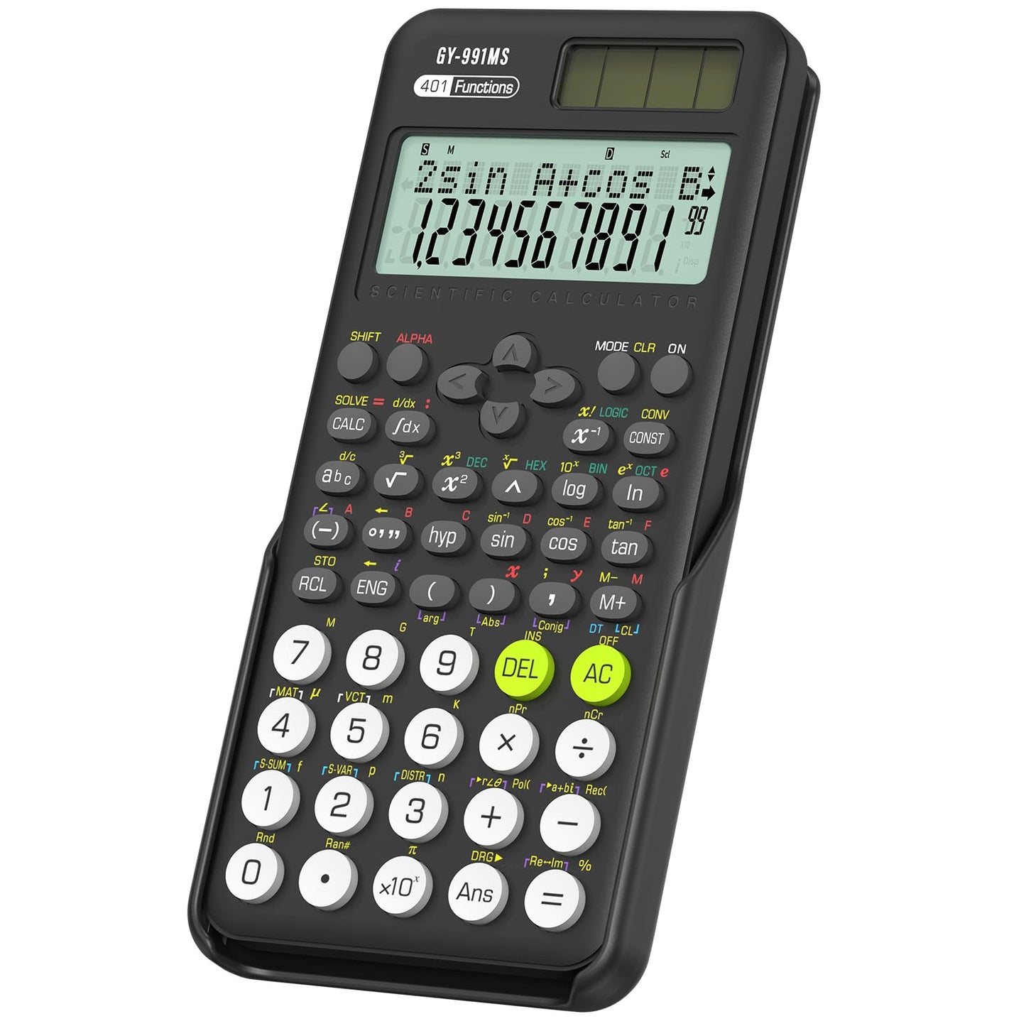 Calculadora Científica ROATEE Negra con 401 Funciones y Pantalla de Dos Líneas