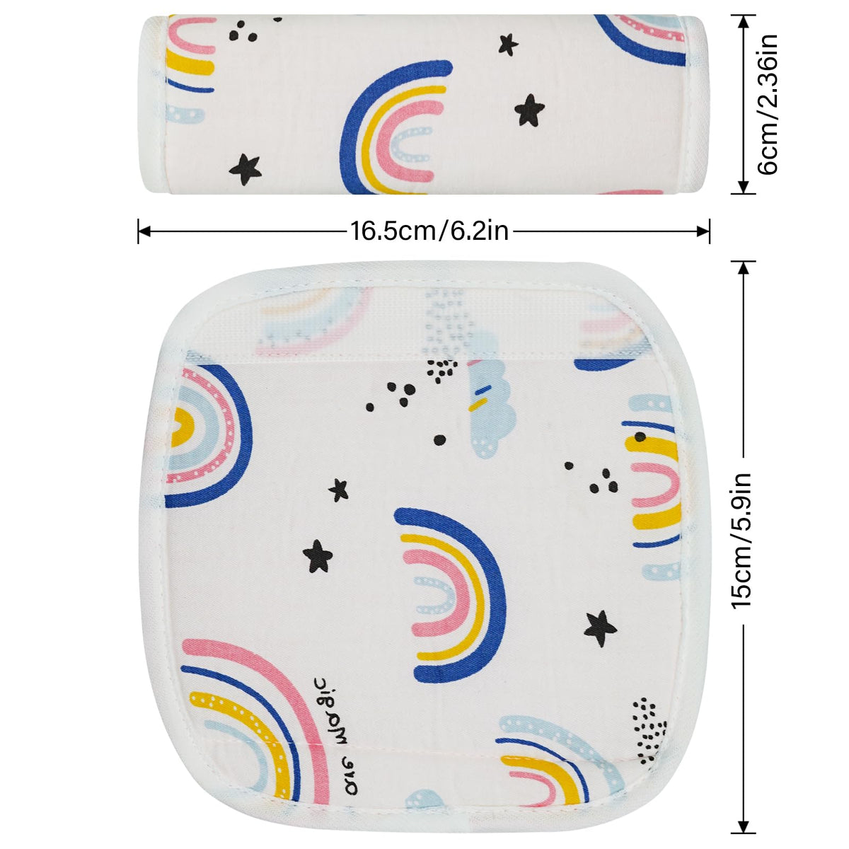 Funda para Correa de Bebé CUXFLS Arco Iris Rosa Almohadilla de Cinturón de Seguridad para Niños