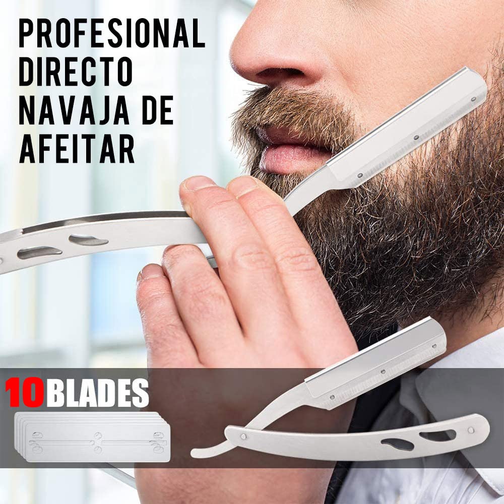Kit Completo de Cuidado para Barba: Rodillo, Champú, Peine, Cepillo, Aceite, Bálsamo, Tijeras - Regalo Ideal para Hombres - Azul - 14 en 1