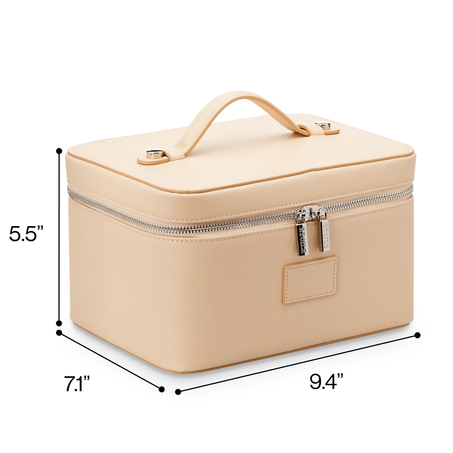 ETOILE - Estuche de tocador - Elegante bolsa de maquillaje de viaje con divisores, Beige