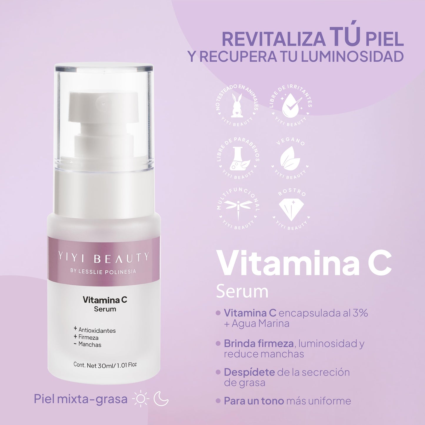 Pack Serum Luminosidad Hidratante Acido Hialuronico + Vitamina C