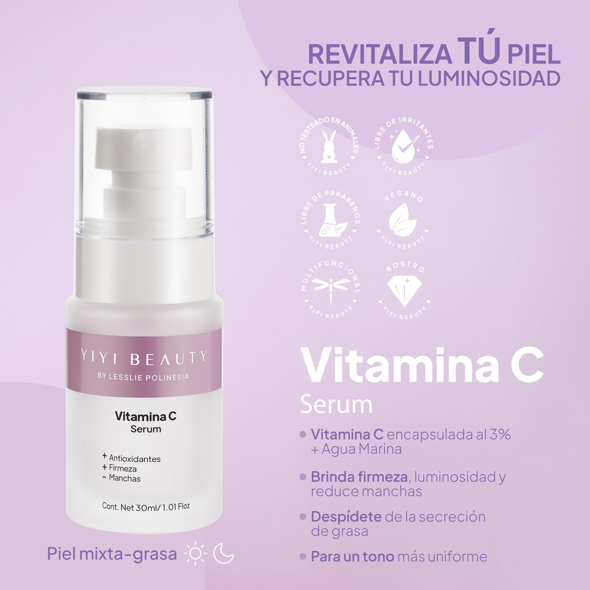 Pack Serum Luminosidad Hidratante Acido Hialuronico + Vitamina C