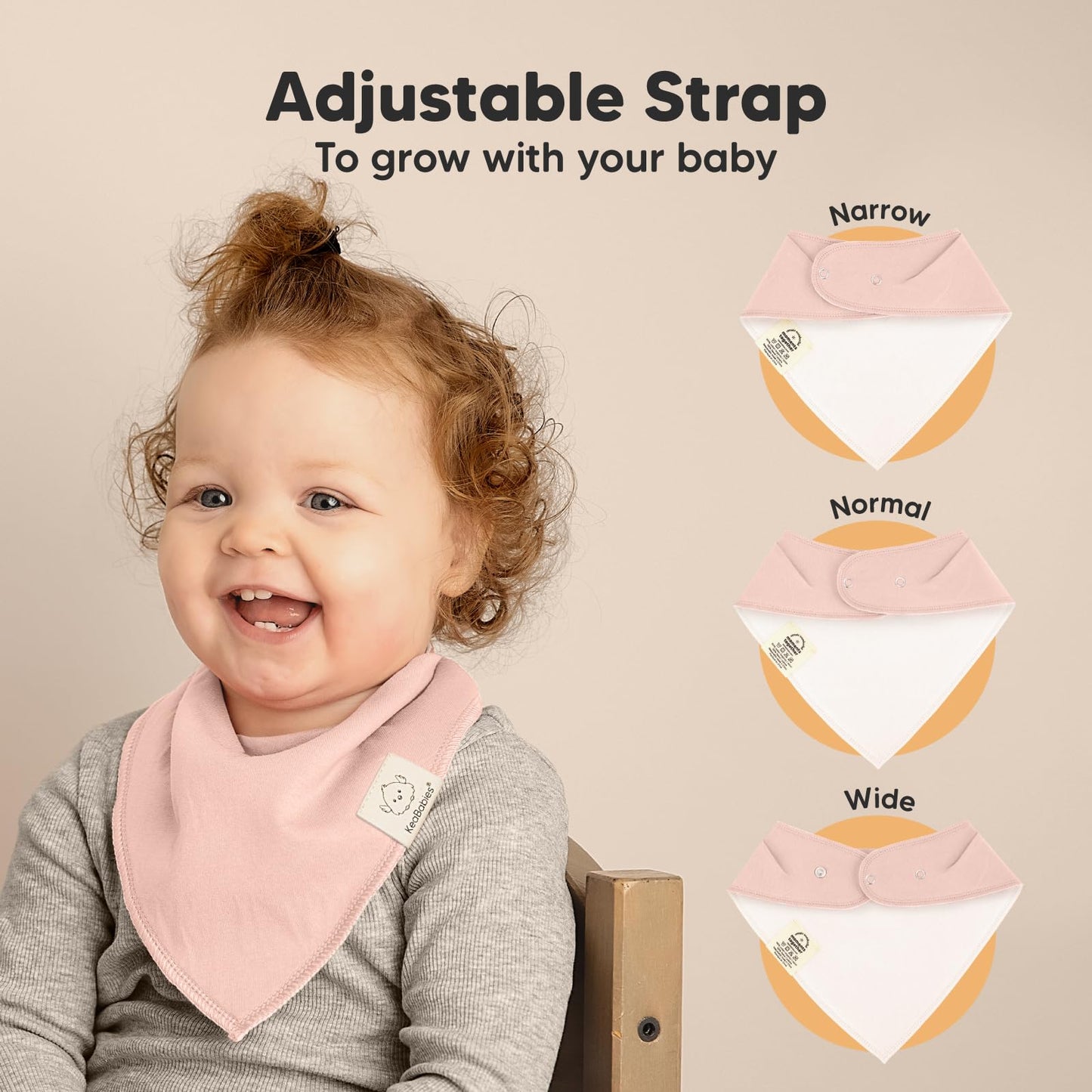 KeaBabies - Paquete de 8 baberos orgánicos para niñas - Baberos triangulares súper absorbentes para bebés babeos y dentición, 100% algodón extra suave para recién nacido, bebé de 0 a 36 meses