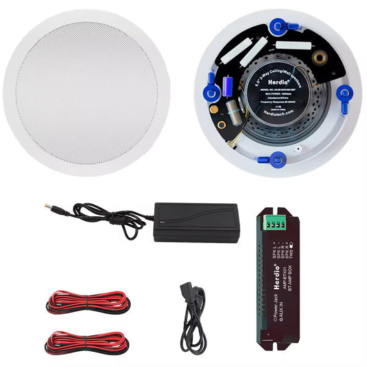 Herdio Altavoces de Techo Compatible with Bluetooth HCS-818BT de 6.5 Pulgadas de de de Montaje Empotrado en Altavoces de Pared para el hogar, Oficina con Rango Completo de Sonido Superior