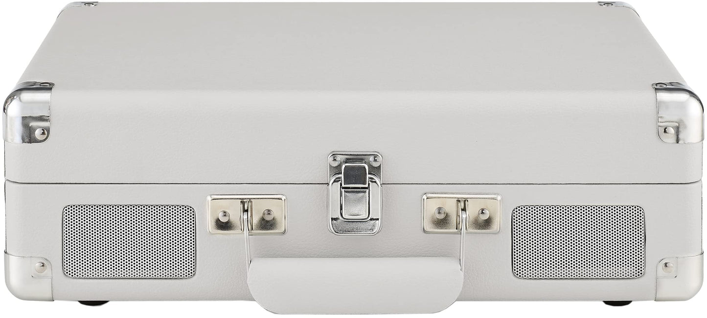 Crosley CR8005F-WS Cruiser Plus Vintage 3-Speed Bluetooth in/out Suitcase Turntable, White Sand