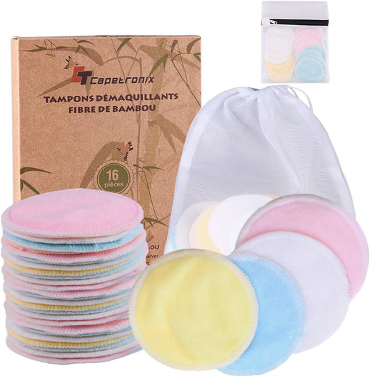 Almohadillas Reutilizables de Algodón Orgánico y Bambú para Quitar Maquillaje sin Desperdicios