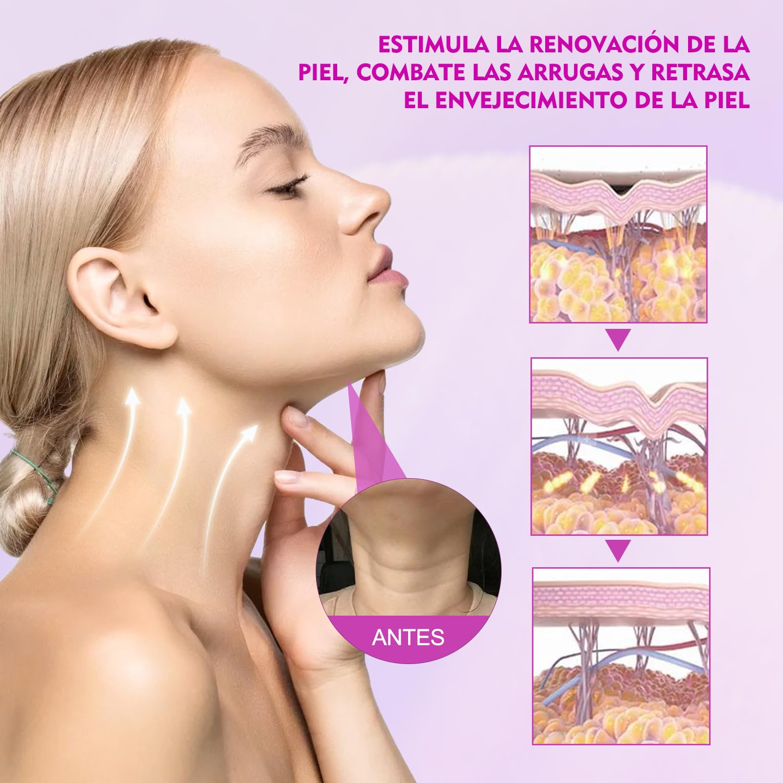 Crema Antienvejecimiento con Colágeno y Vitaminas para Rostro, Cuello y Escote - Hidratante y Regeneradora - Set de 2 Unidades