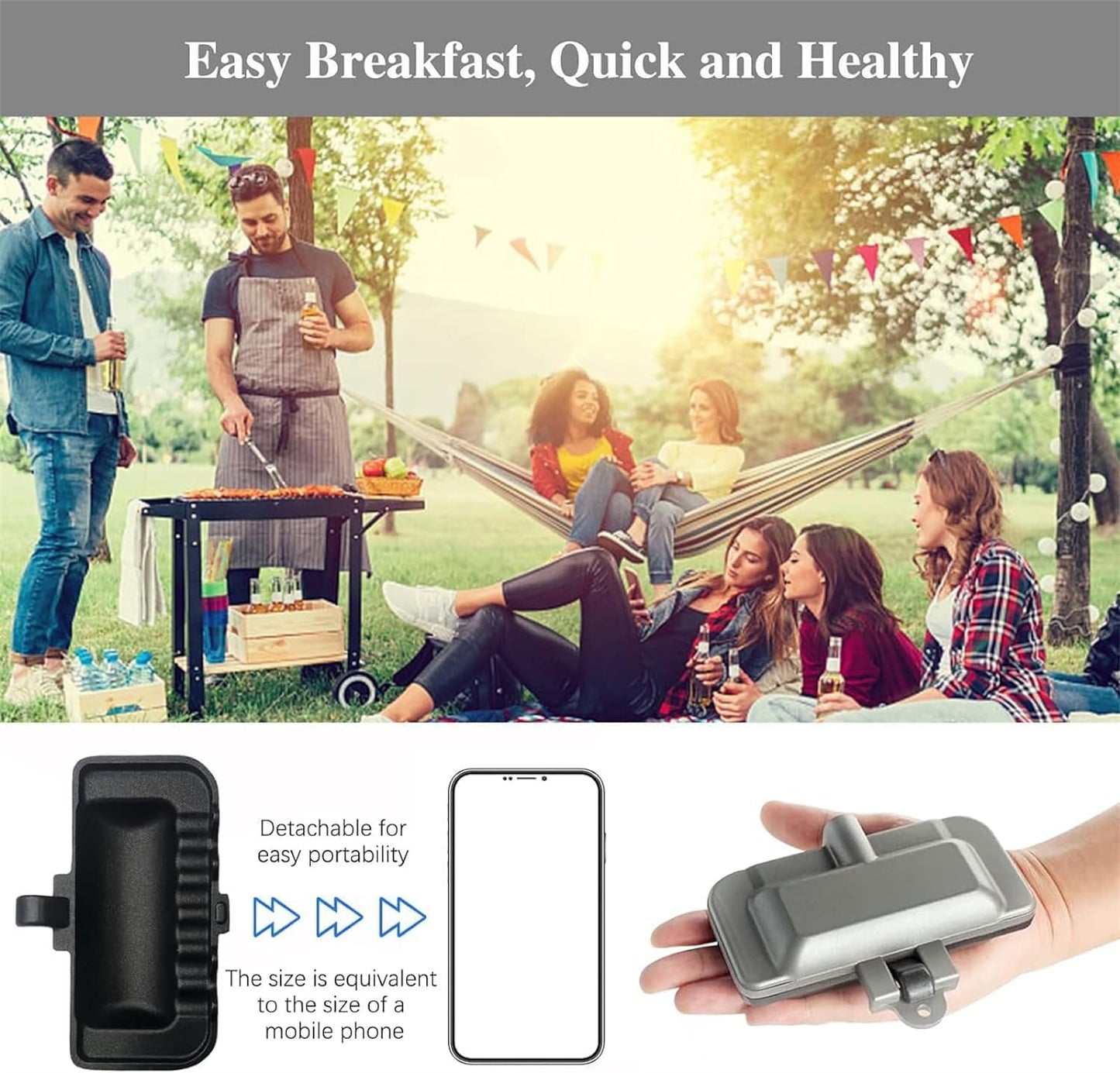 Generic Sandwichera 4w1h, Sandwichera 4w1h Hot Dog, Sandwichera para desayuno, Sartén de doble cara, Sartén antiadherente para sándwich, Máquina para hacer panqueques Herramientas de cocina (Negro)