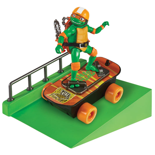 Figura Juguete TMNT Tortugas Ninja Miguel Ángel Fricción Skateboard Exclusivo Amazon Película Caos Mutante Interactivo