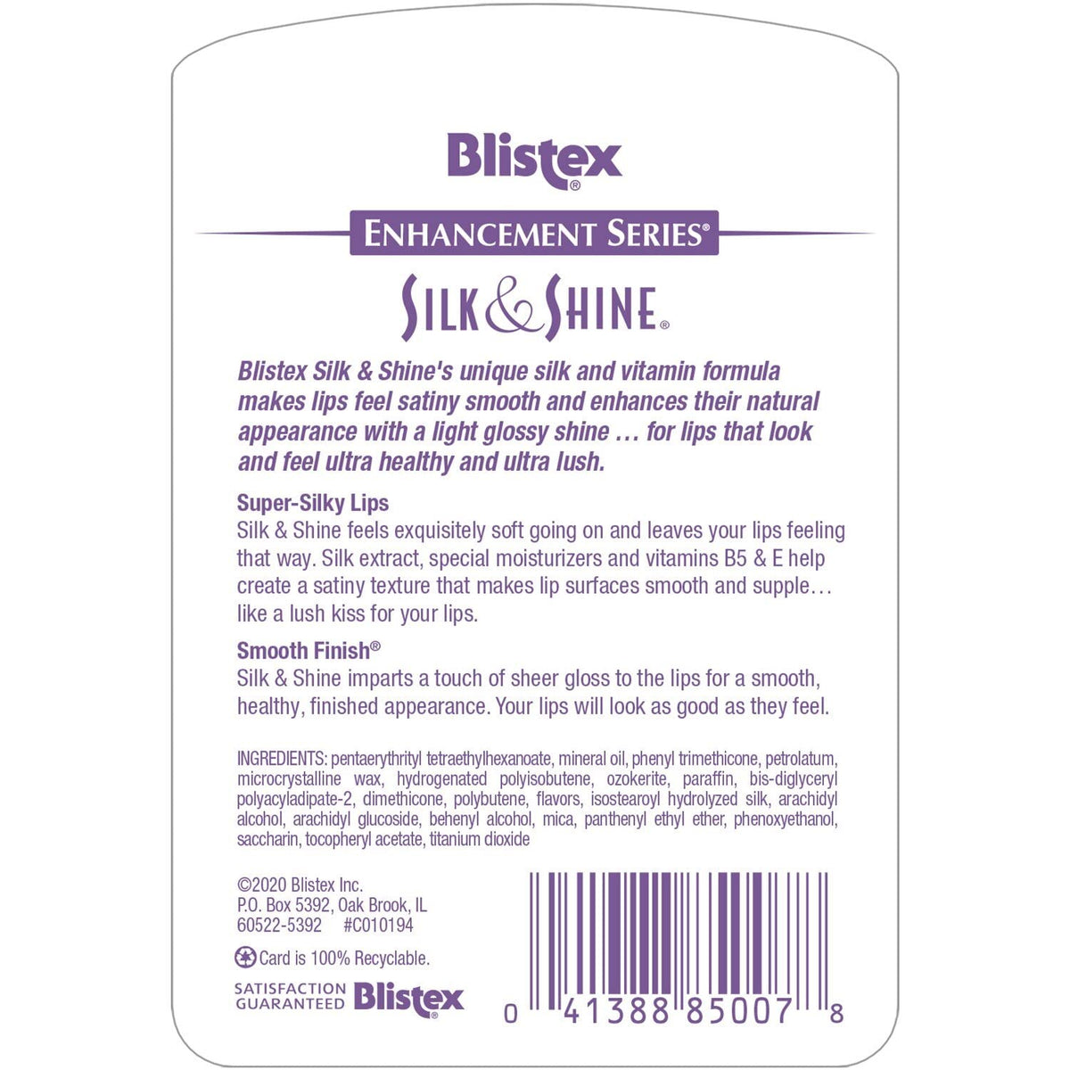 Blistex Silk & Shine Lip Protectant SPF 15 0.13 oz, Pacquete 6