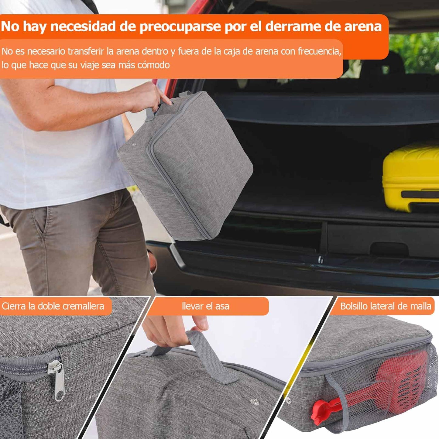 JAKLENA22 Arenero para Gato, con Pala para Arena de Gato,Caja de Arena para Gatos Portátil de Plegable, Impermeable, Sin Fugas, Ligera, para Viajes, Camping,Viajes por Carretera (30 x 30 x 11cm)