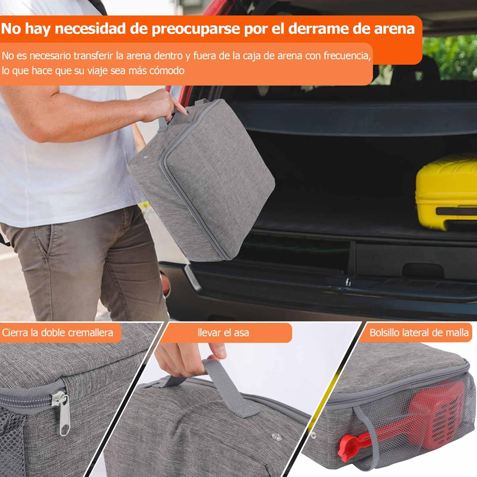 JAKLENA22 Arenero para Gato, con Pala para Arena de Gato,Caja de Arena para Gatos Portátil de Plegable, Impermeable, Sin Fugas, Ligera, para Viajes, Camping,Viajes por Carretera (30 x 30 x 11cm)