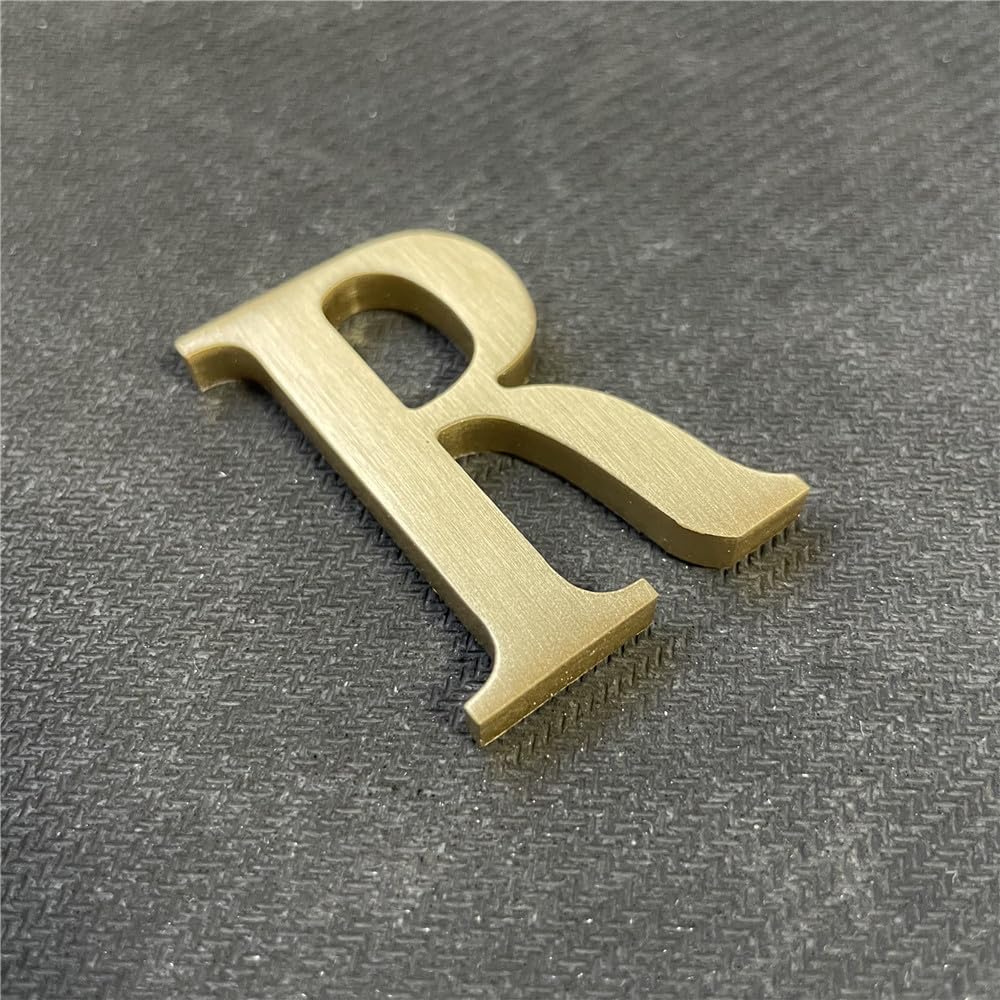 BWRMHME - calcomanía de latón de 2.6 pulgadas, letras inglesas, letras del alfabeto de metal, letras y números autoadhesivos, señalización de dirección de casa, números de puerta, herramientas de