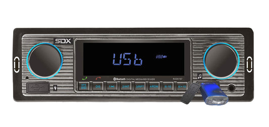 Sondpex RUSXi167: Receptor Multimedia Digital de Estilo Vintage con Puerto de Carga USB