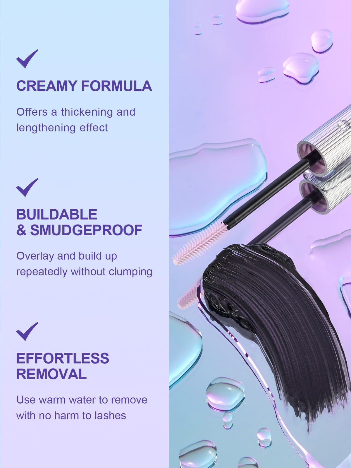 SHEGLAM Máscara De Pestañas Voluminizadora Flutter Wink, Extensiones De Pestañas, Tubo, Longitud Y Elevación, Color Negro