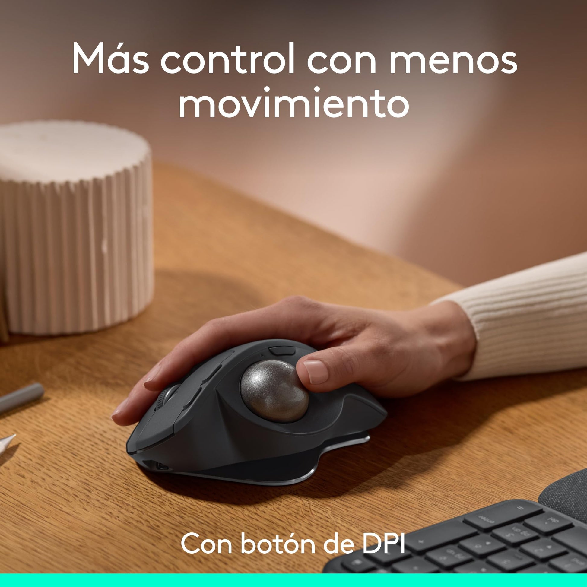 Mouse Ergonómico Inalámbrico Logitech MX Ergo Grafito con Trackball y 6 Botones Programables