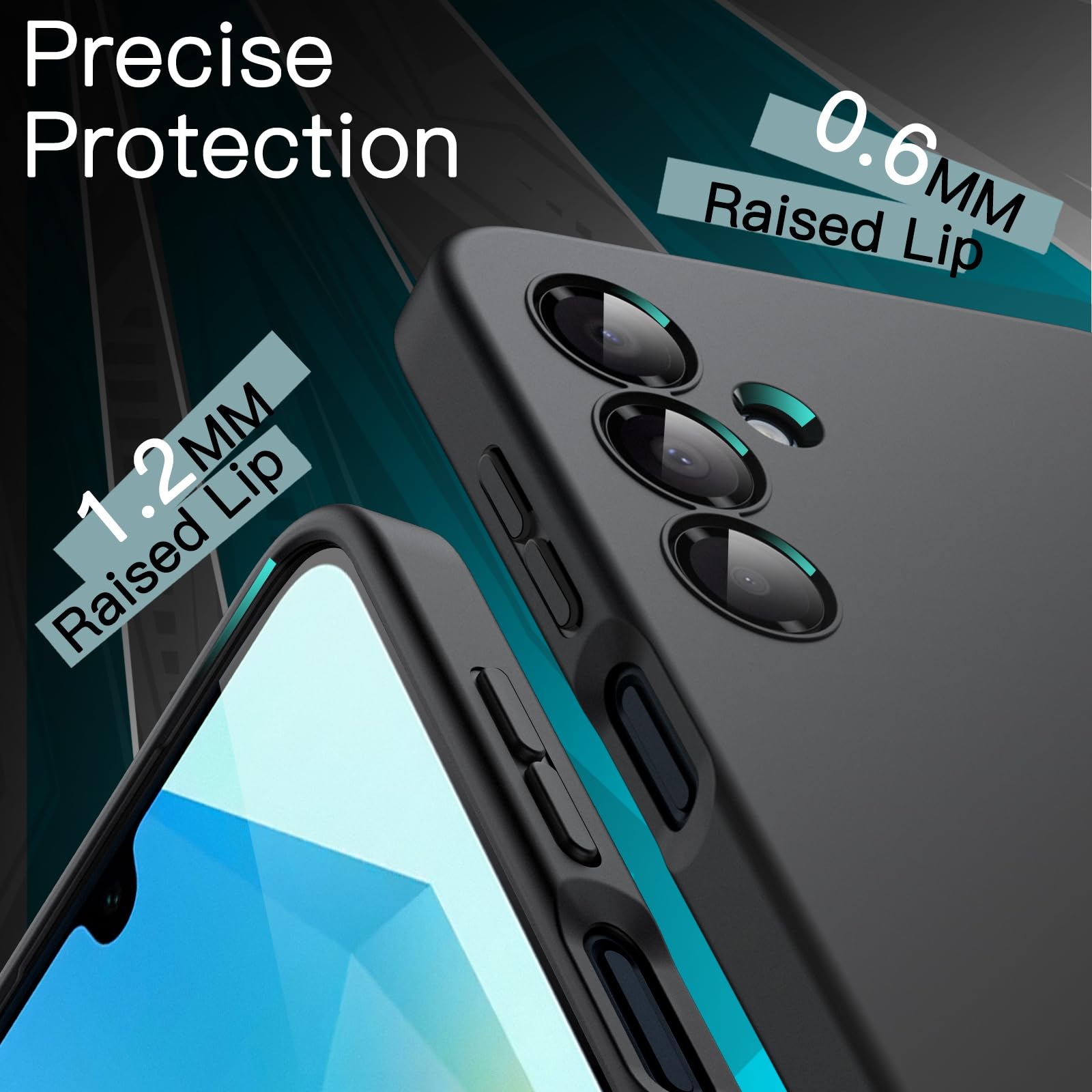 JETech Slim Ajuste Funda para Samsung Galaxy A16 5G / 4G 6.7 Pulgadas, Carcasa Protectora Delgada Suave TPU con Acabado Mate, Antigolpes (Negro)