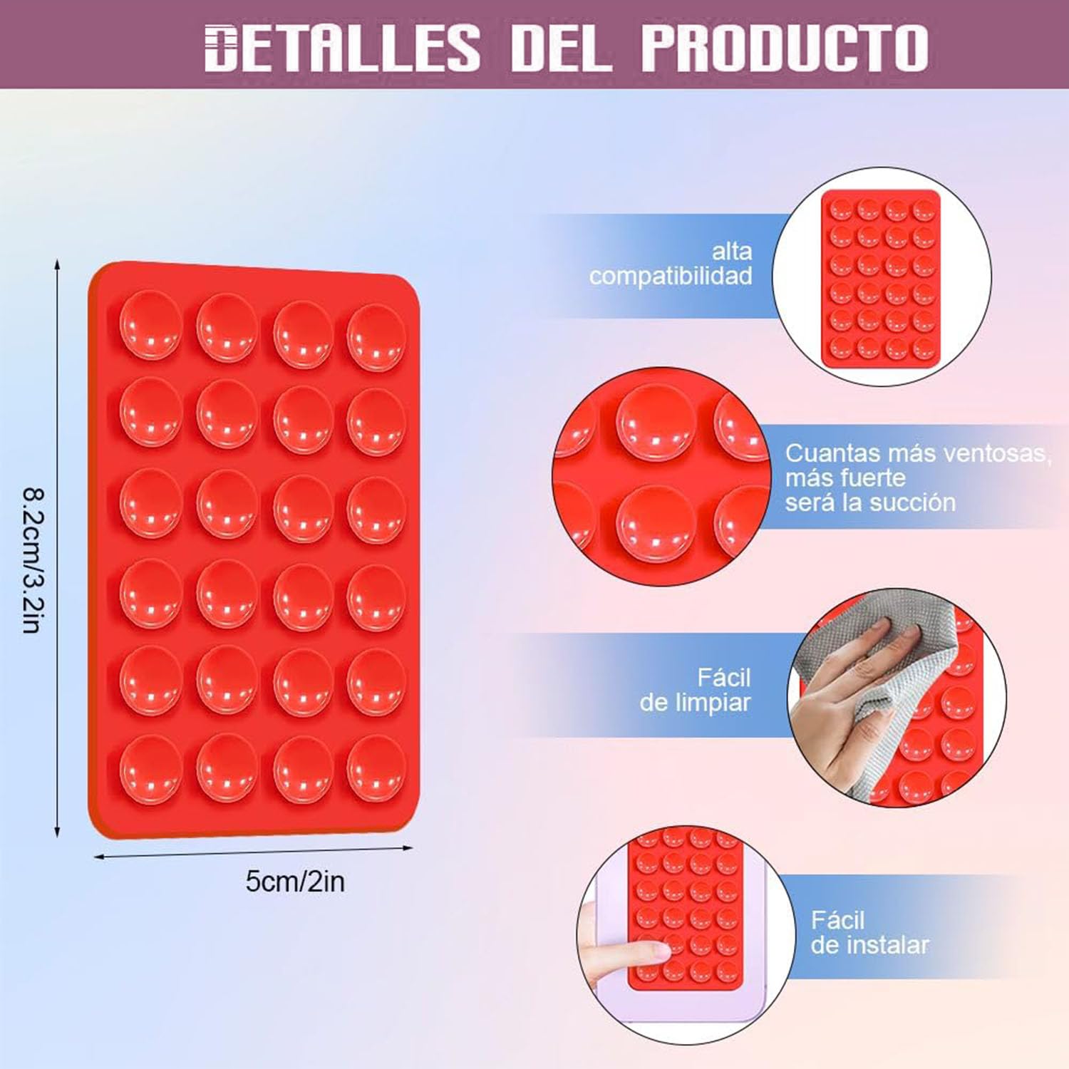 Fcliqzod888 12 Colores Ventosas de Silicona de para de Teléfono, Soporte de Teléfono con Ventosa, Ventosa de Silicona para Teléfono Móvil, Soporte para Móvil Manos Libres