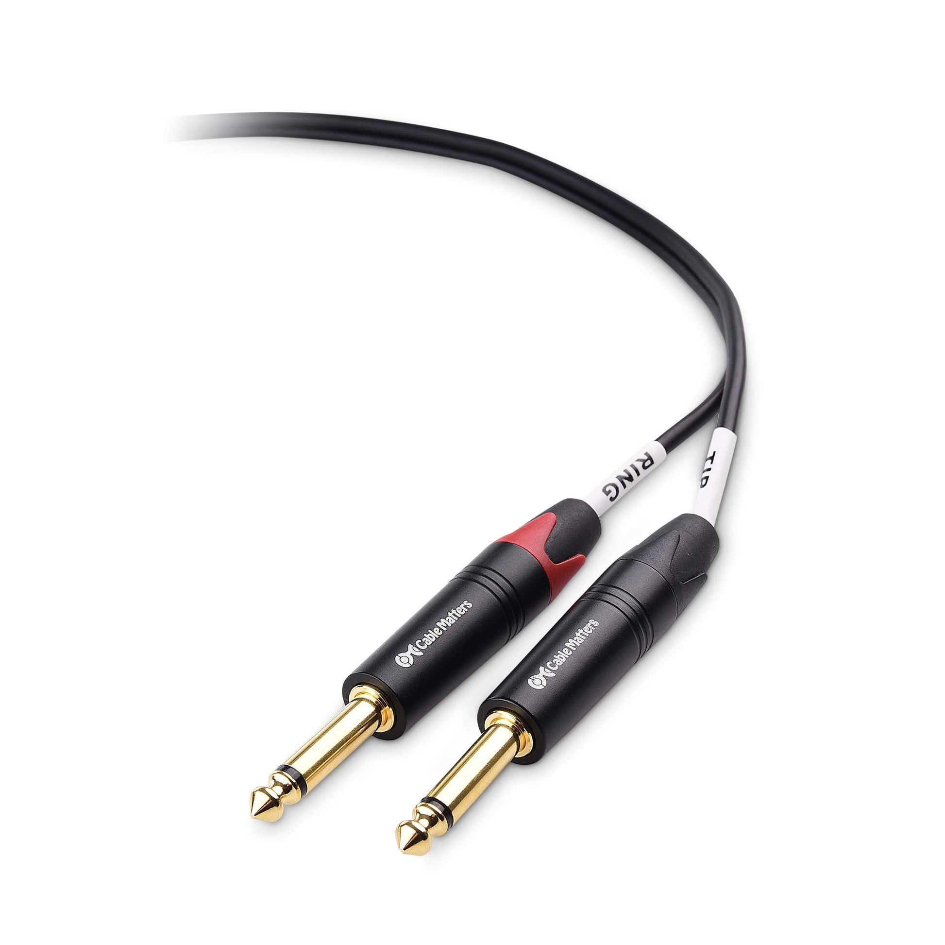 Cable de Inserción TRS 6,35 mm a Doble TS Cable Matters 10 Pies