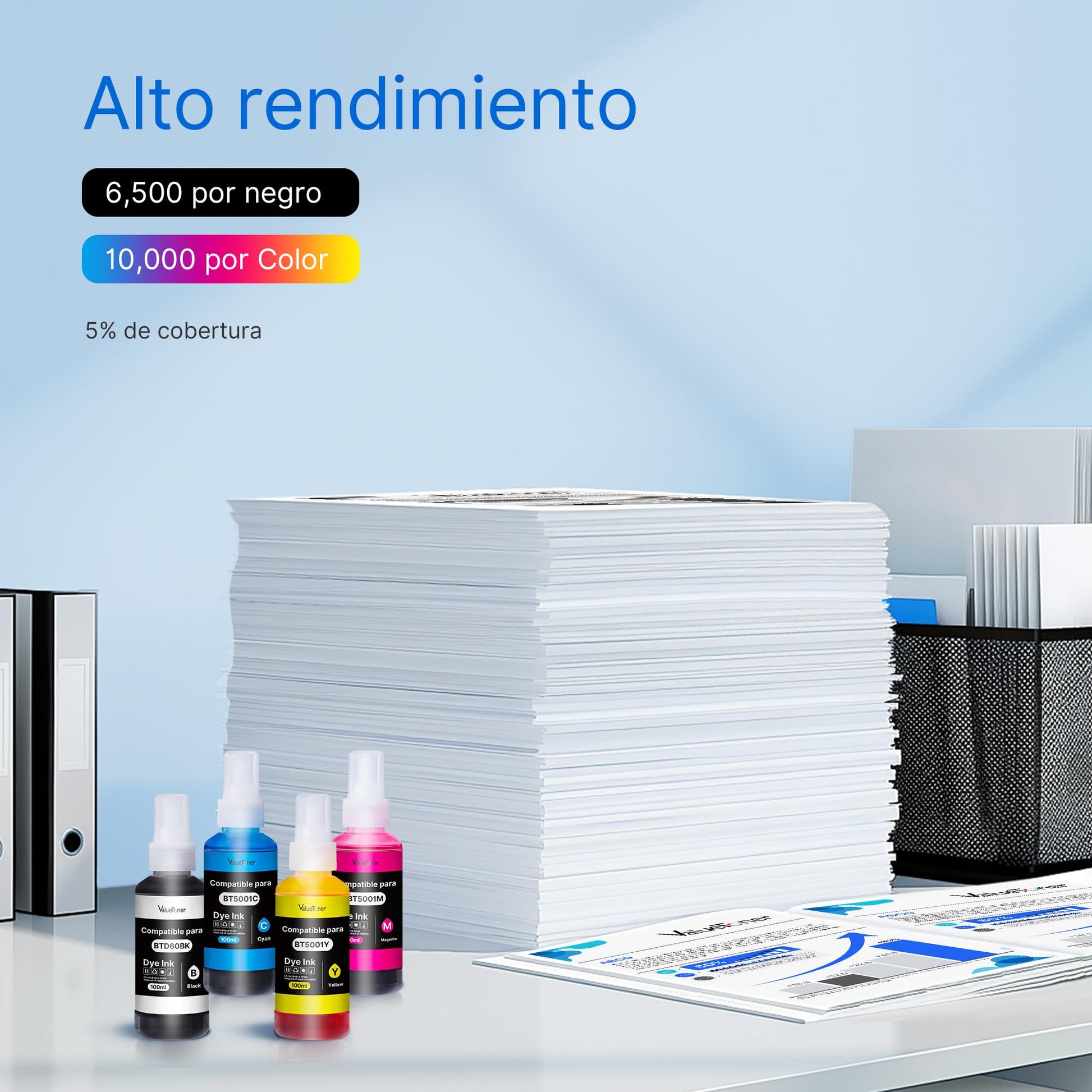 Kit de Tintas Valuetoner para Brother Negro Amarillo Magenta Cian Compatible con Impresora Nueva Versión (4 Unidades)