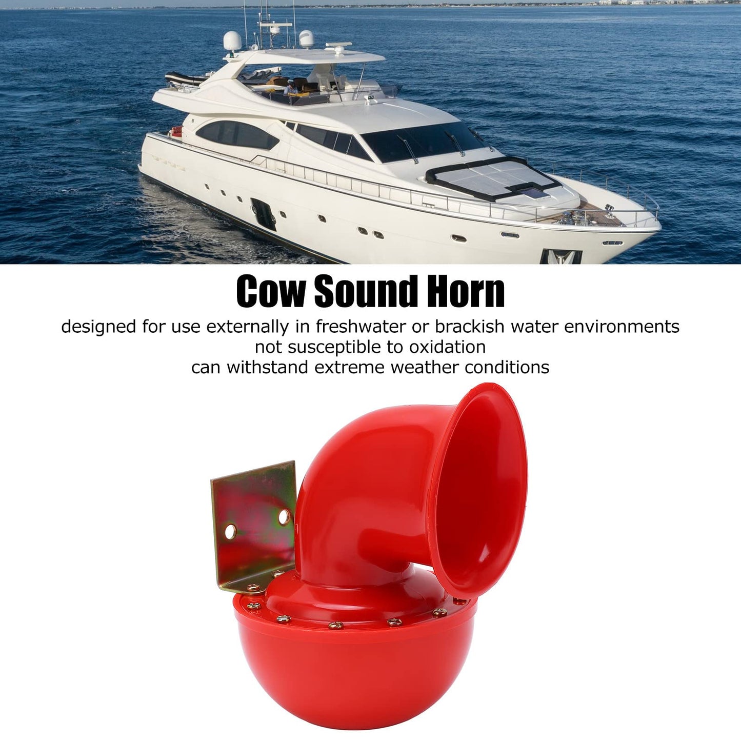 Bocina de Super Air, Bocina eléctrica con sonido de toro, bocina con sonido de vaca, Heavy Duty, 150 db Bocina con sonido de coche para motos