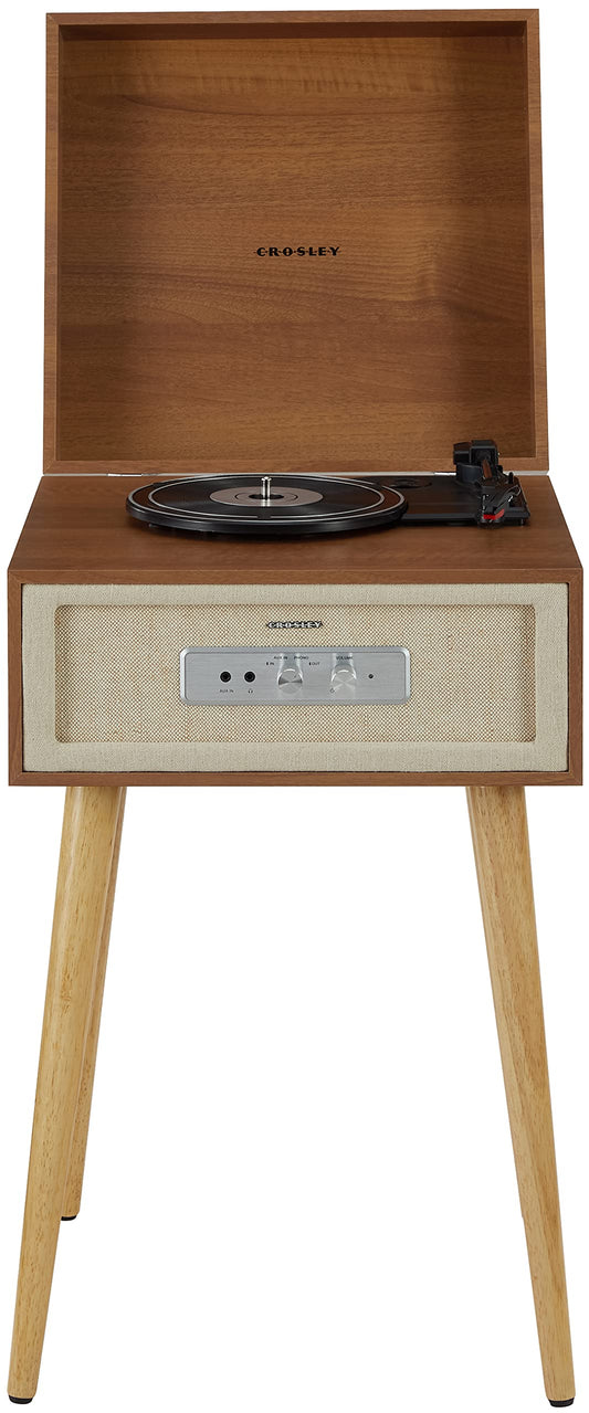 Crosley CR6235A-NA Rohe - Tocadiscos de Vinilo Bluetooth de 3 velocidades con Altavoces Integrados y Patas Desmontables, Natural