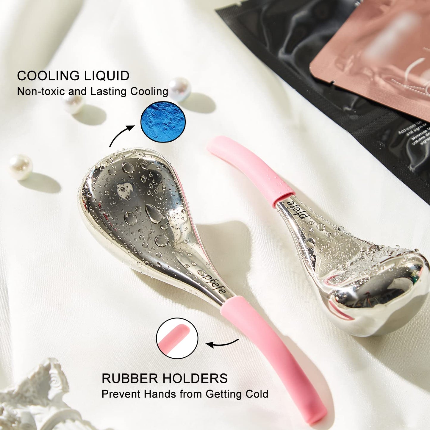 Cryo Sticks - Herramientas de belleza para el cuidado de la piel facial, bolas de hielo de acero inoxidable y rodillo facial para hinchazón, arrugas y círculos oscuros