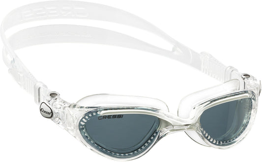 Cressi Gafas de natación para Adultos Flash (Transparentes/Blancas/Lentes ahumadas)