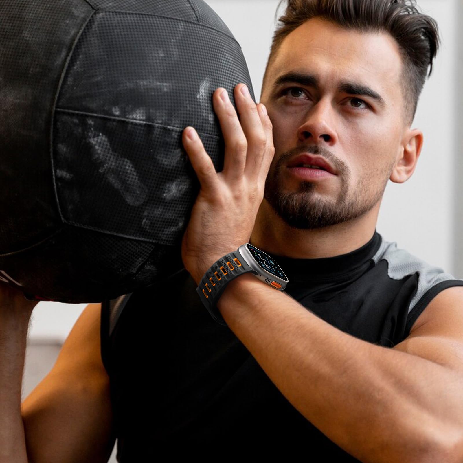 Correas Deportivas Vcegari Negras Compatibles con Apple Watch Ultra para Hombre