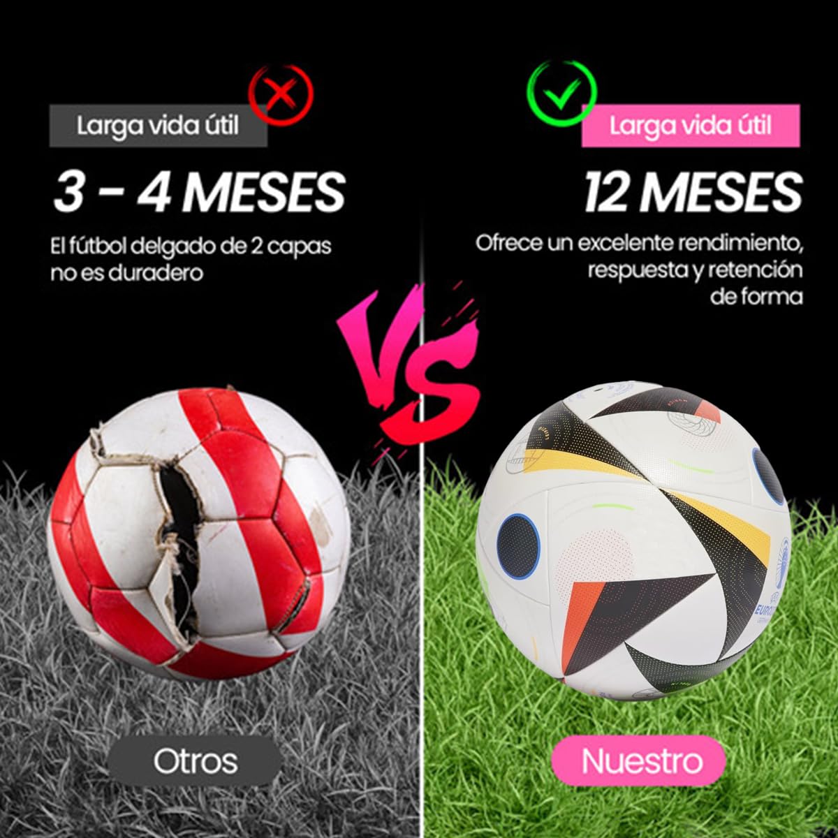 Balón de fútbol de Entrenamiento Juvenil,tamaño Normal de Partido 5, con Red de Pasador,para niños y Adultos,Soccer Lovers Gift, Champions League Football Fans Memorabilia.(OZZQ-blanco y negro)